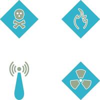 poisonous gas and Danger of flame Icon vector