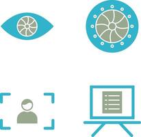 eye and optical diaphram Icon vector