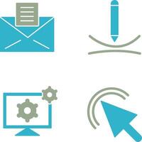 email documents and draw curve Icon vector