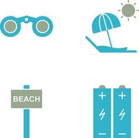 Binoculars and beach Icon vector