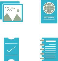 pictures and passport Icon vector