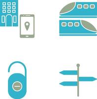 find hotel and train Icon vector