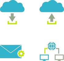 download from cloud upload to cloud Icon vector