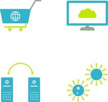 global shopping and cloud sysytem Icon vector