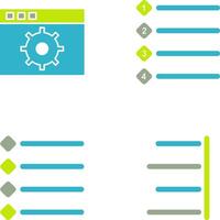 settings and numbered lists Icon vector