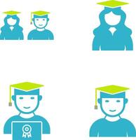 Graduates and Female Graduate Icon vector