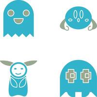 Game Character and VGame Charcter Icon vector