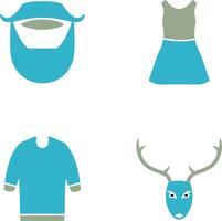 barba y Bigote y vestir icono vector