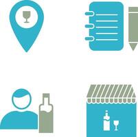 bar location and notepad Icon vector