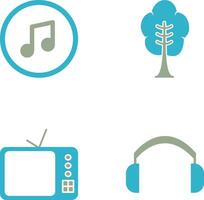 Music Player and Tree Icon vector