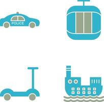 Police Car and Cable Car Icon vector