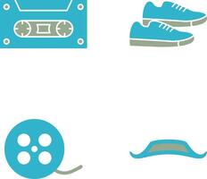 Casette and Sneakers Icon vector