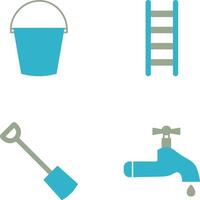 agua Cubeta y escalera icono vector