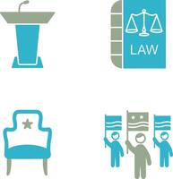 Podium and Law Icon vector