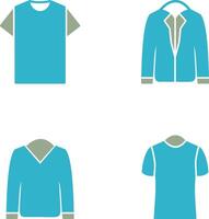 Plain T Shirt and Stylish Jacket Icon vector