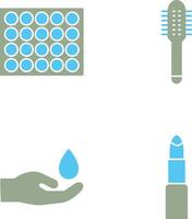 Colored Palette and Comb Icon vector