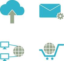 Upload to Cloud and Message Settings Icon vector