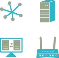 Internet and Server Network Icon vector