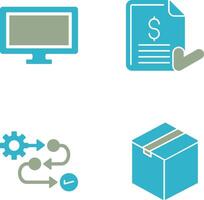 Monitor and Invoice Icon vector