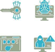 Key Code and Malware Icon vector