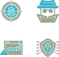 Bug Target and Hacker Icon vector