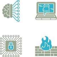 Machine Learning and Hacking Icon vector