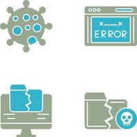 virus y error código icono vector