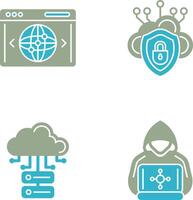 Cloud Security and Website Icon vector