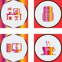 Office Desk and Calculator Icon vector