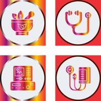 Ayurvedic and Stethoscope Icon vector