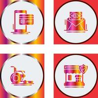 Cashless Payment and Mail Coin Icon vector