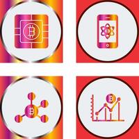 Bitcoin Chip and Mobile Icon vector