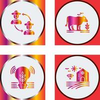 Connect and Cattle Icon vector