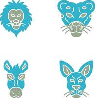 Lion and Cheetah Icon vector