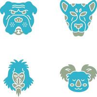 Bulldog and leopard Icon vector
