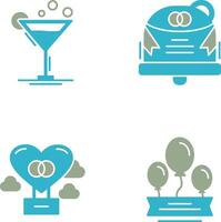 Coktail and Wedding Icon vector