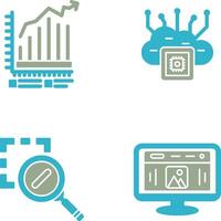 Bar Chart and Cloud Computing Icon vector