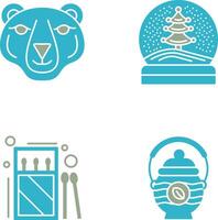 Polar Bear and Snow Globe Icon vector