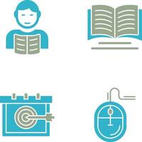 estudiante y libro icono vector