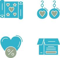 Gift Wrap and Earrings Icon vector