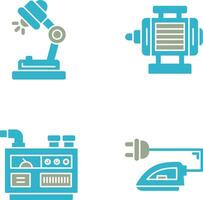 escritorio lámpara y eléctrico motor icono vector