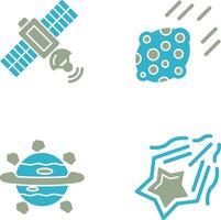 satelite and asteroid Icon vector