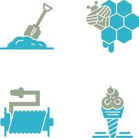 Digging and Honeycomb Icon vector