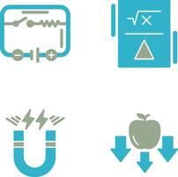 eléctrico circuito y fórmula icono vector