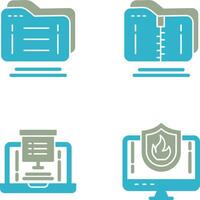 Folder and Compressed Icon vector