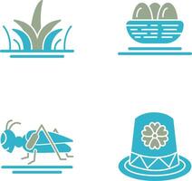 Grass and Eggs Icon vector