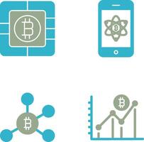 Bitcoin Chip and Mobile Icon vector