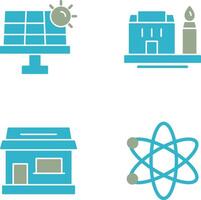 solar energía y fábrica icono vector