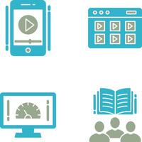 Smartphone and Online Course Icon vector