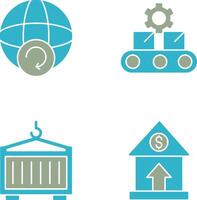 Earth and Conveyor Belt Icon vector